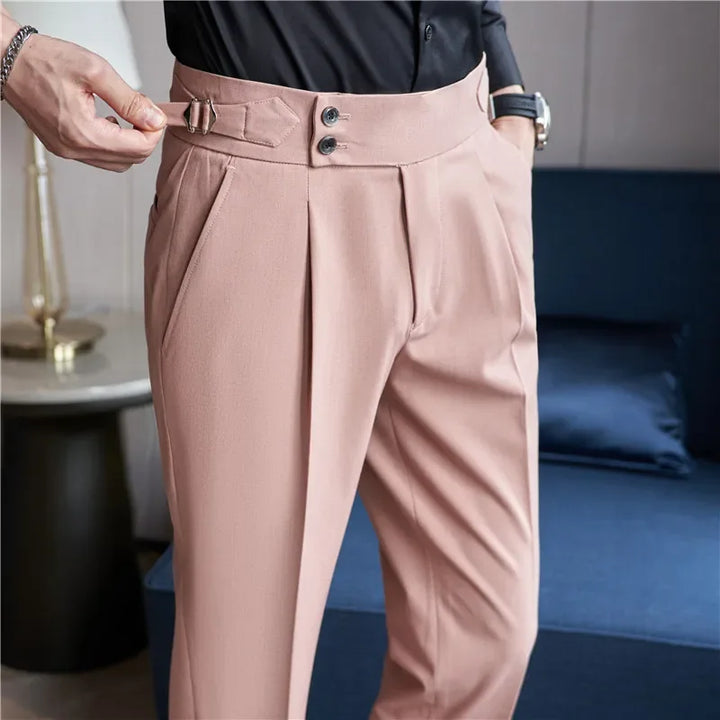 Clifford | Men's Double-Pleat High-Waist Tapered Trousers