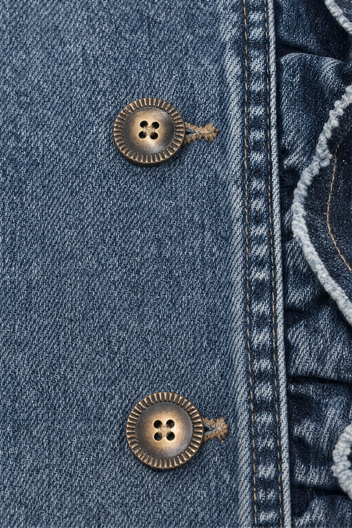 Isaure | Women's Ruffle-Trimmed Trucker Jacket with Button Front