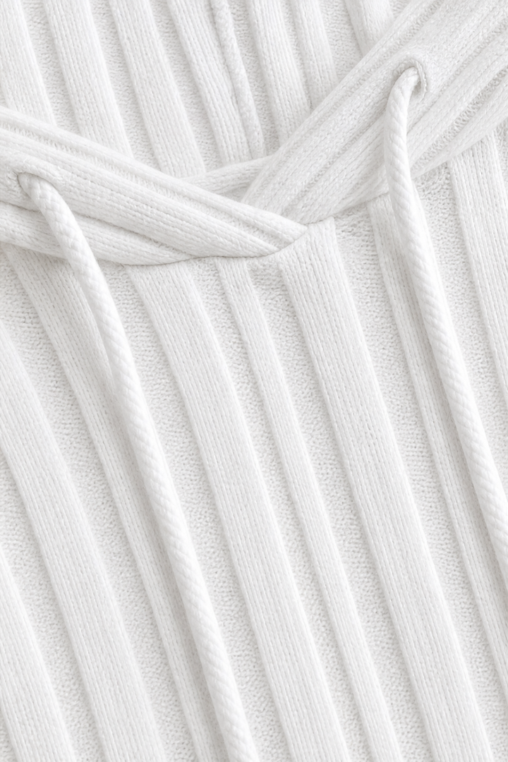 Prudence | Women's Ribbed Hooded Cardigan with Openwork Sleeves