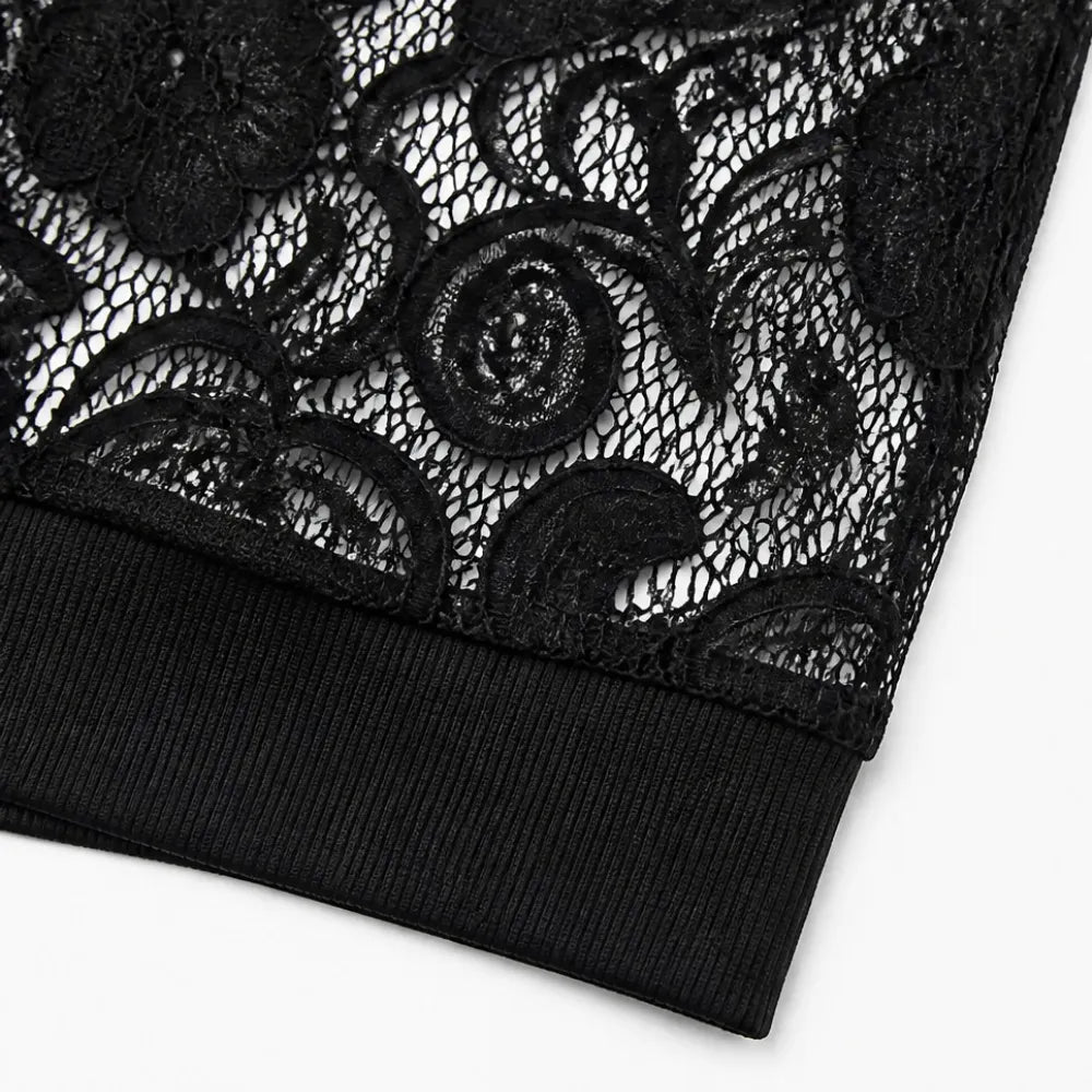 Roxanne | Women's Lace-Pattern Zip Bomber Jacket
