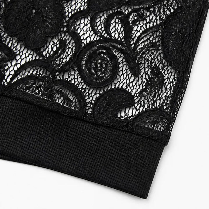 Roxanne | Women's Lace-Pattern Zip Bomber Jacket