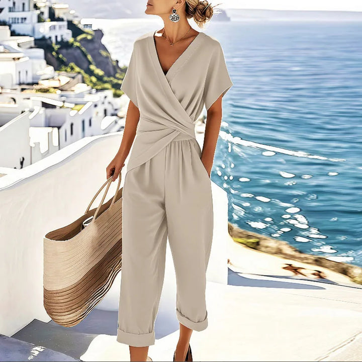 Colleen | Women's Wrap-Front Tailored-Waist Two-Piece Set