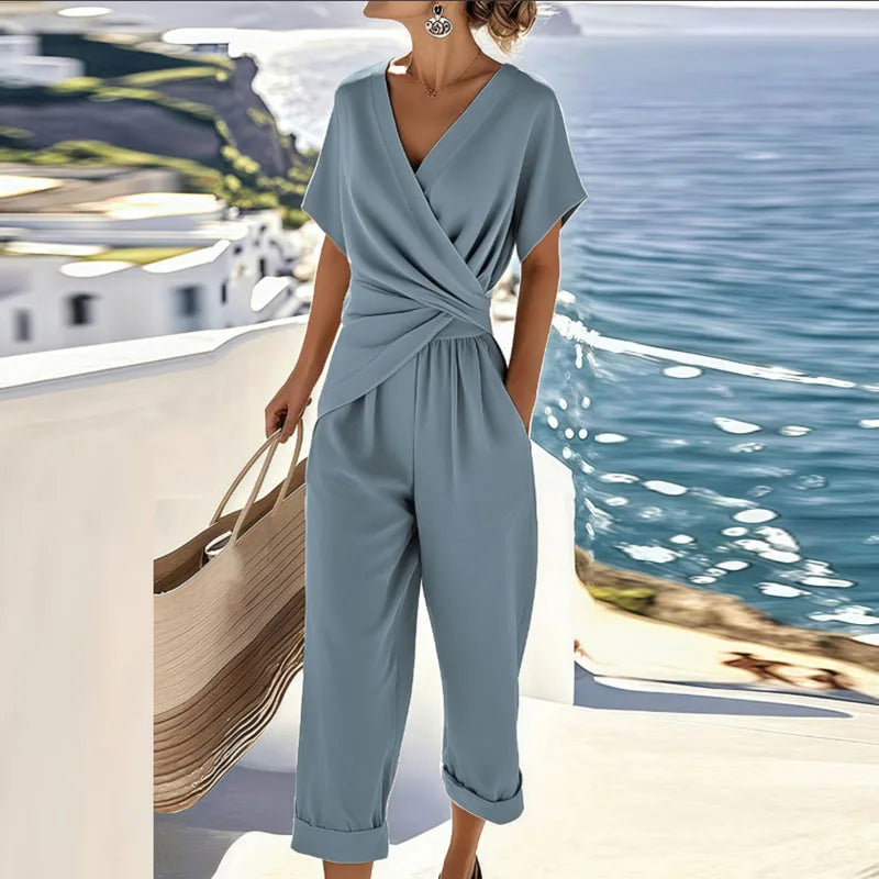 Colleen | Women's Wrap-Front Tailored-Waist Two-Piece Set