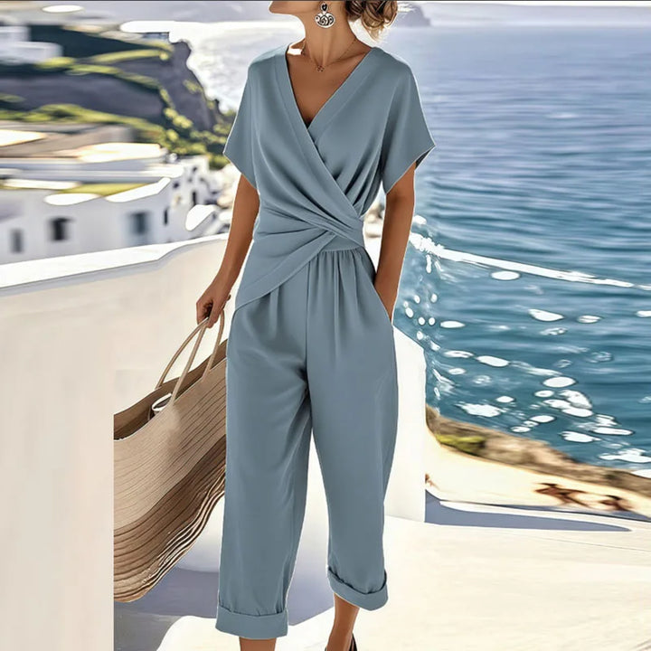 Colleen | Women's Wrap-Front Tailored-Waist Two-Piece Set