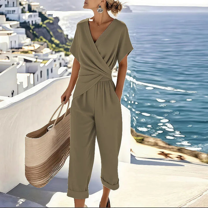 Colleen | Women's Wrap-Front Tailored-Waist Two-Piece Set