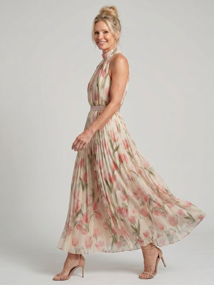 Coralie | Women's Halter Neck Floral Lightweight Midi Dress