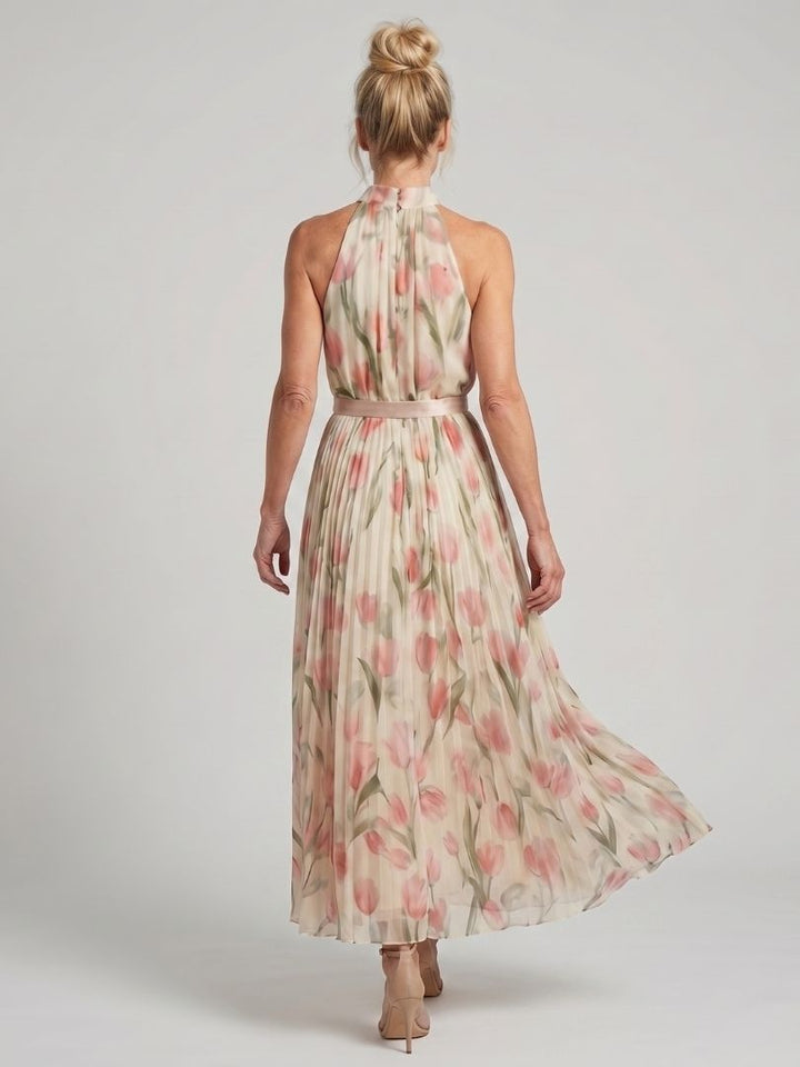 Coralie | Women's Halter Neck Floral Lightweight Midi Dress