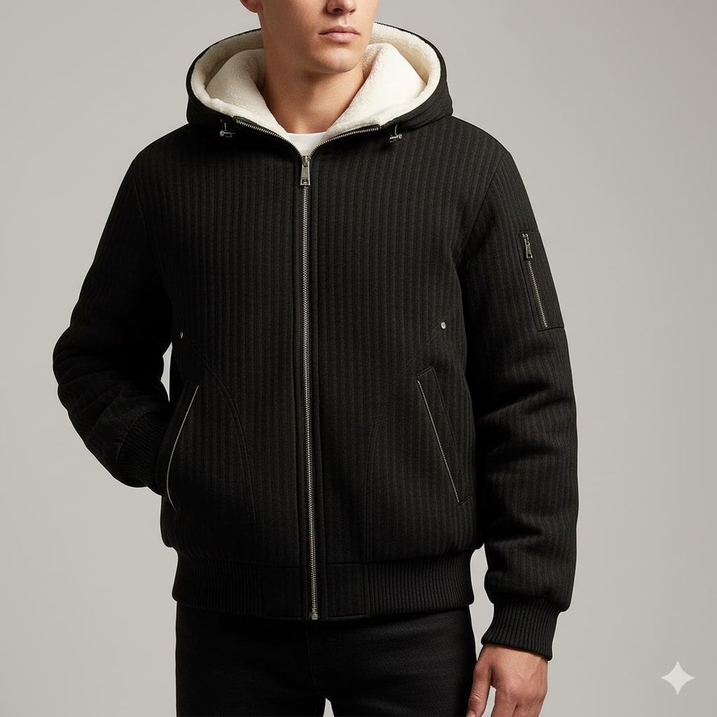Cormac | Men's Quilted Borg-Lined Hoodie