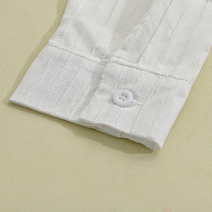 Cullen | Men's Striped Faux Two-Piece Linen Blend Shirt