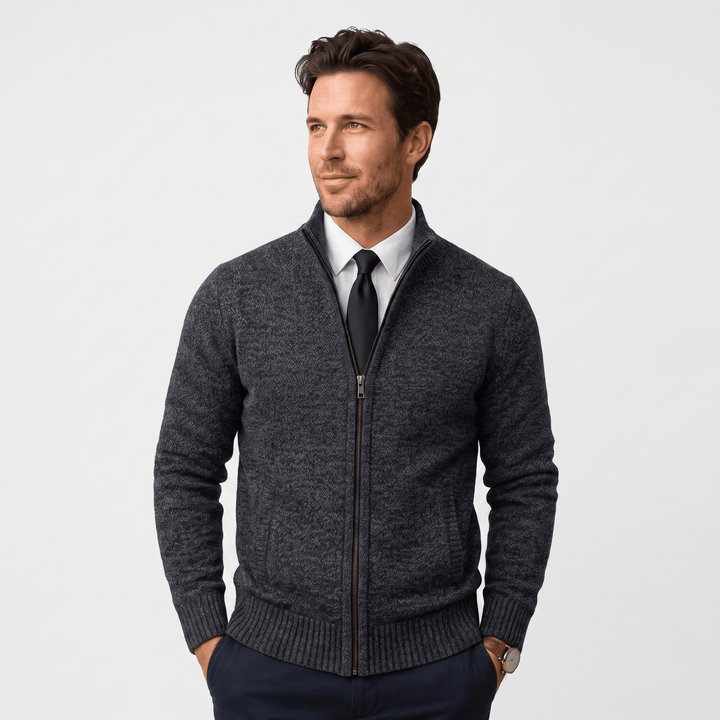Culver | Men's Textured Knit Stand-Collar Cardigan