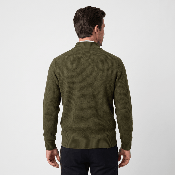 Culver | Men's Textured Knit Stand-Collar Cardigan