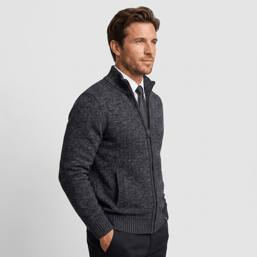 Culver | Men's Textured Knit Stand-Collar Cardigan