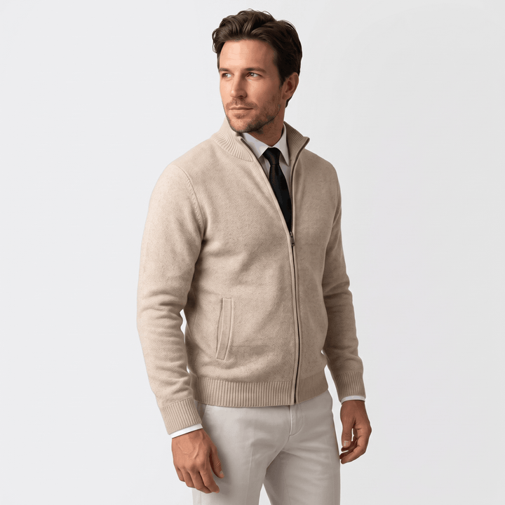 Culver | Men's Textured Knit Stand-Collar Cardigan