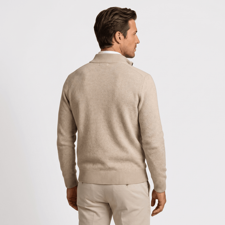 Culver | Men's Textured Knit Stand-Collar Cardigan