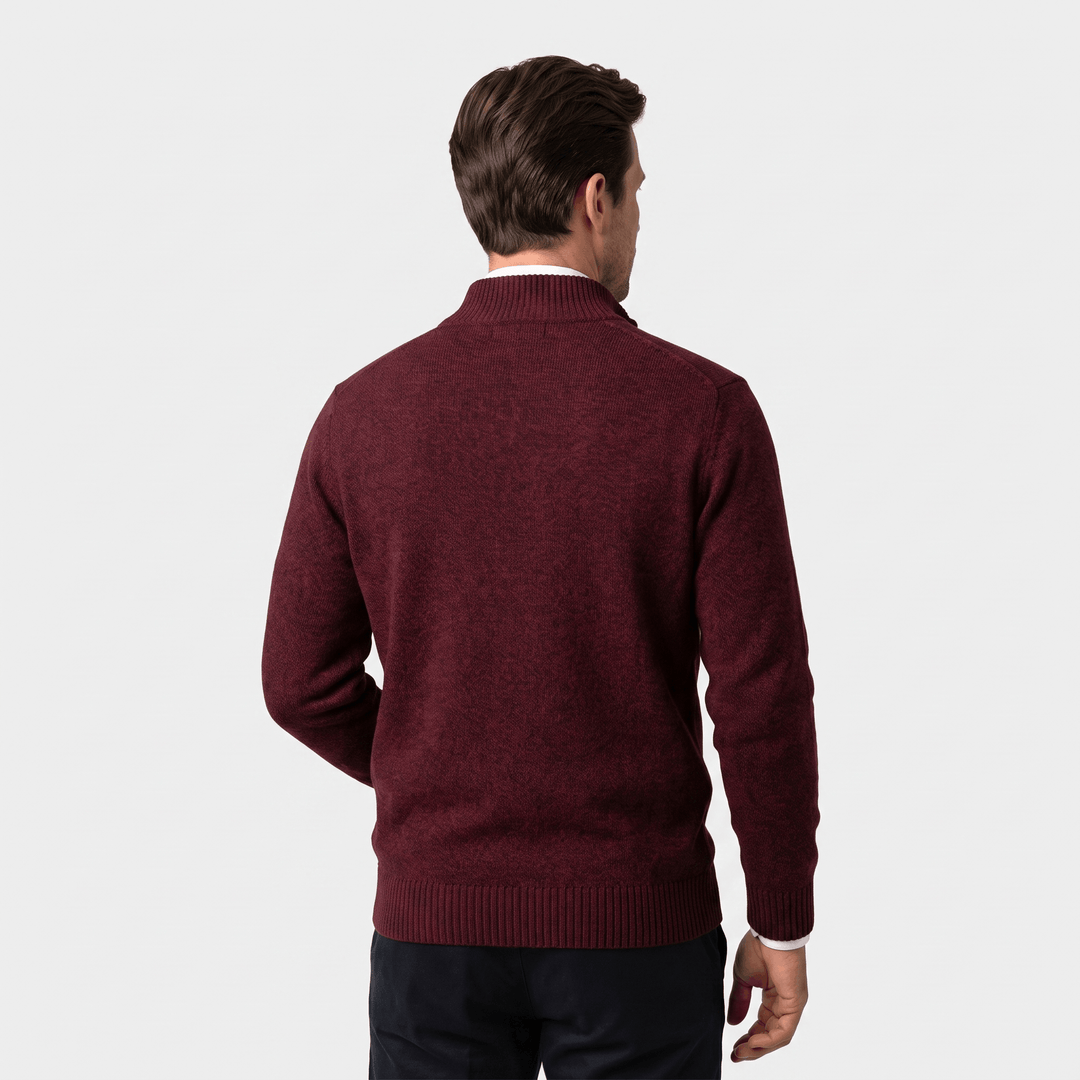 Culver | Men's Textured Knit Stand-Collar Cardigan