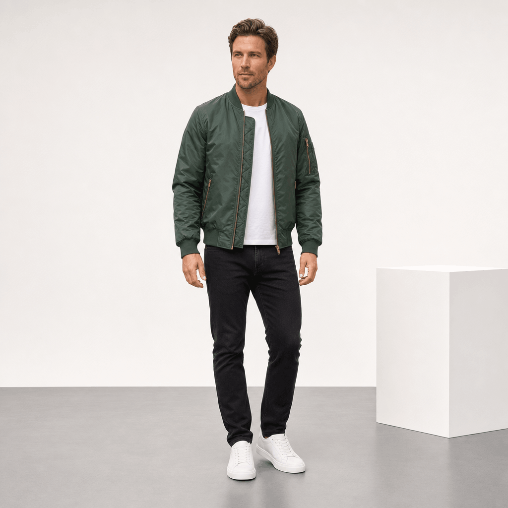 Cuthbert | Men's Flight Bomber with Sleeve Pocket