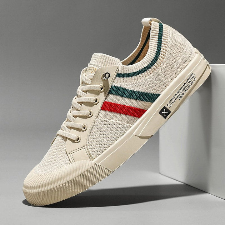 Cyrille | Men's Knit Sneakers with Contrast Side Stripes