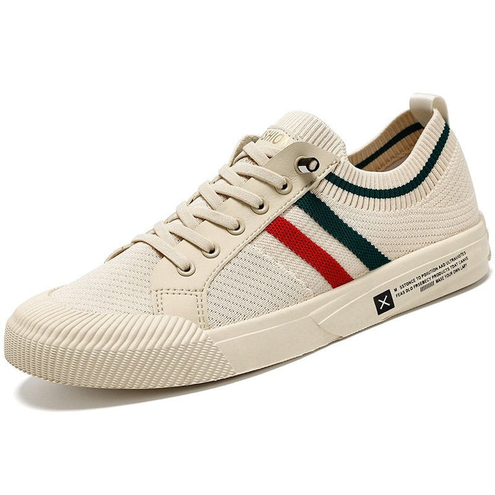 Cyrille | Men's Knit Sneakers with Contrast Side Stripes