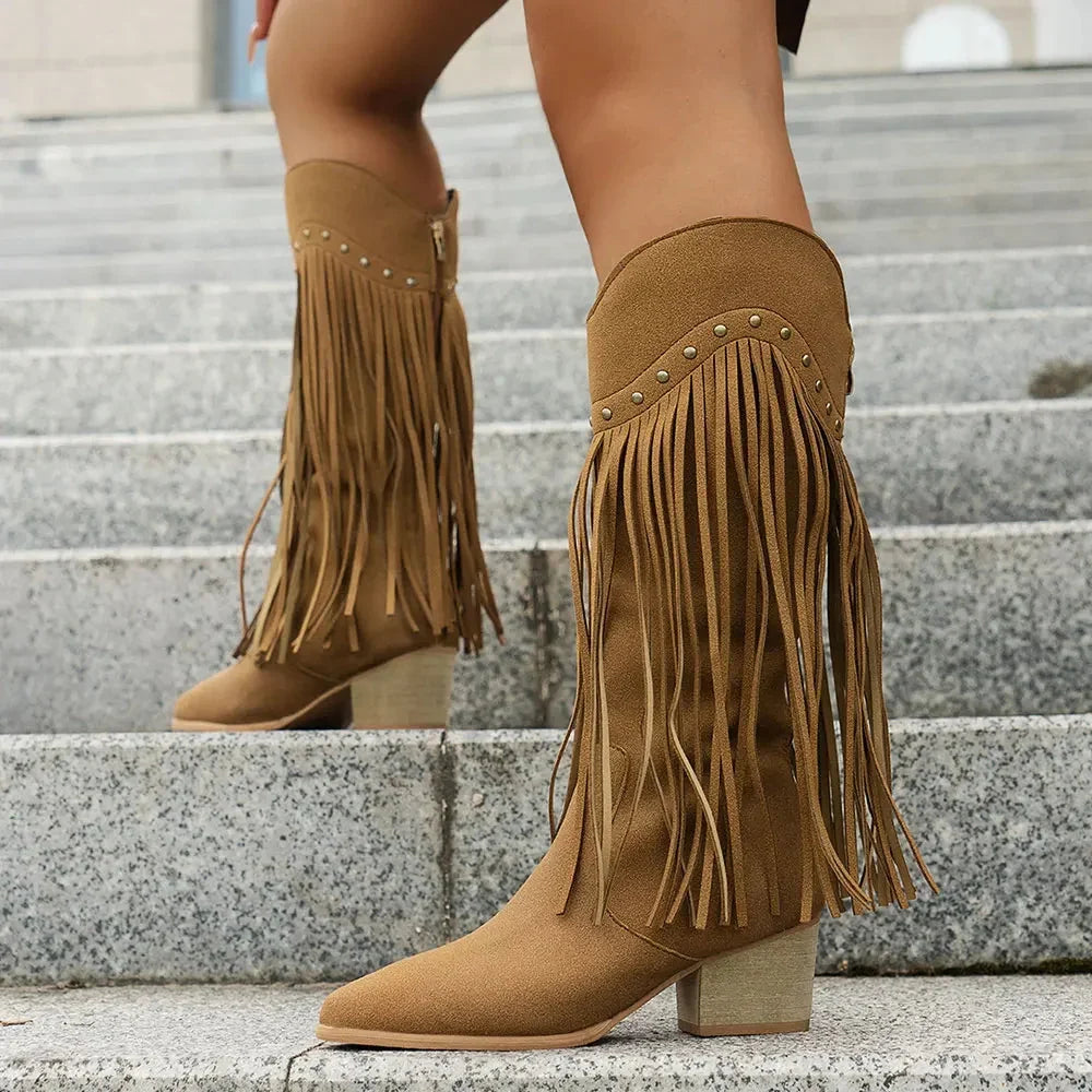 Firmine | Women's Fringed Western Ankle Boots