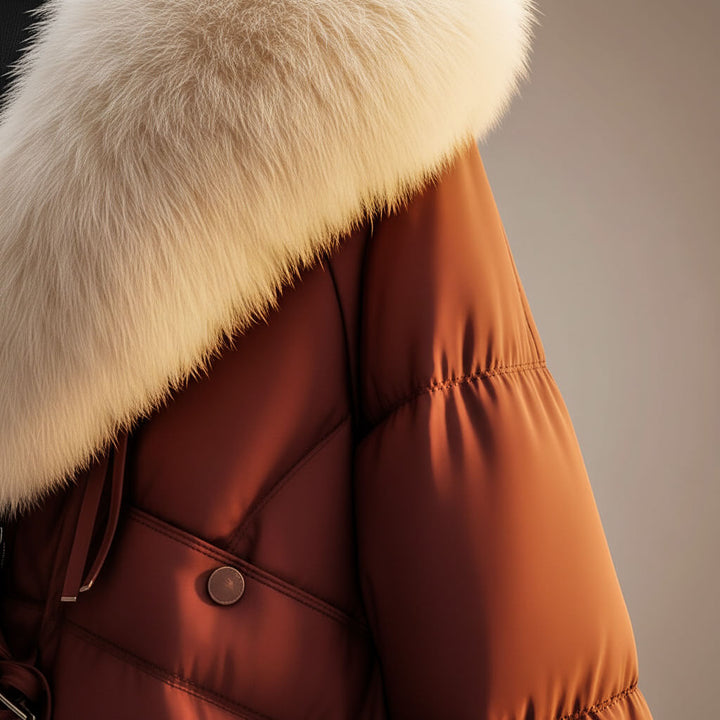 Honorine | Women's Cropped Puffer Jacket with Oversized Statement Collar