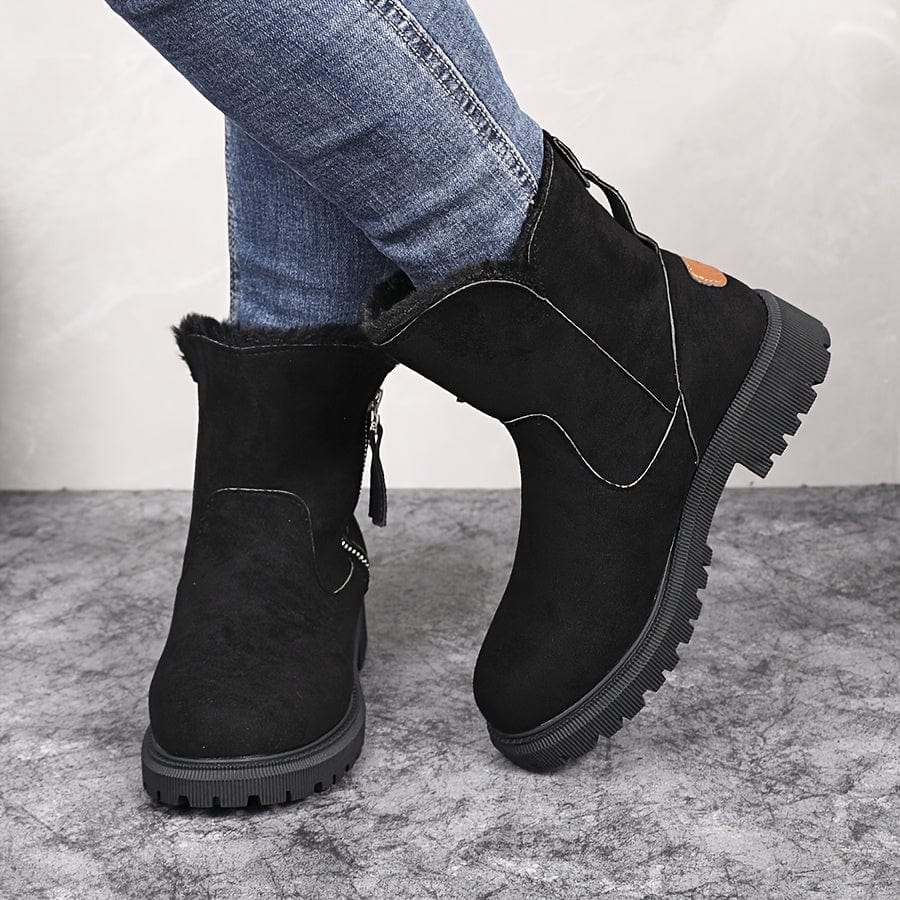 Hedwige | Women's Pile-Lined Ankle Boots with Buckle Strap
