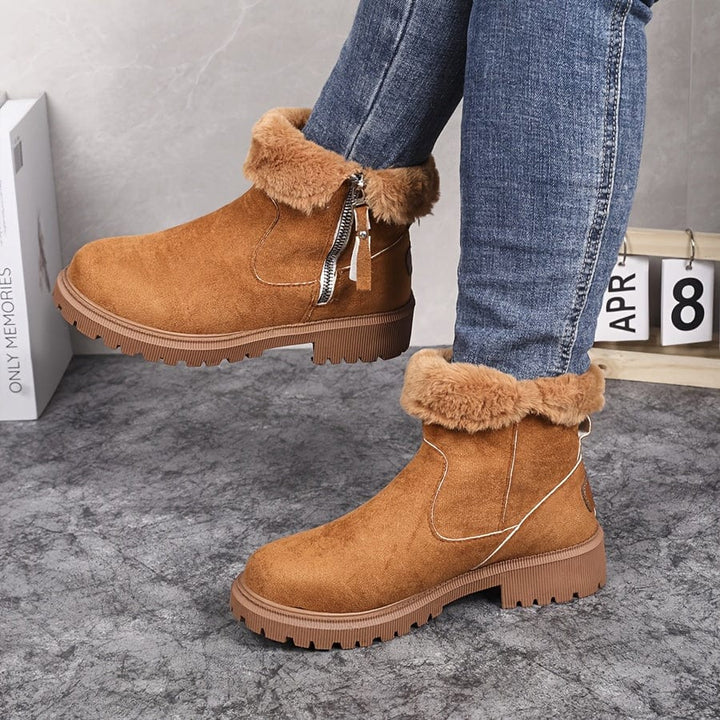 Hedwige | Women's Pile-Lined Ankle Boots with Buckle Strap