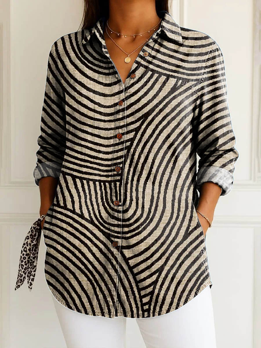 Ingrid | Striped Spiraling Shirt