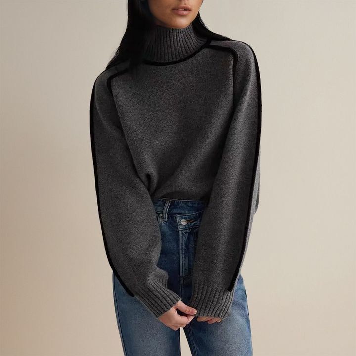 Mahaut | Women's Relaxed High Neck Sweater with Seam Detail