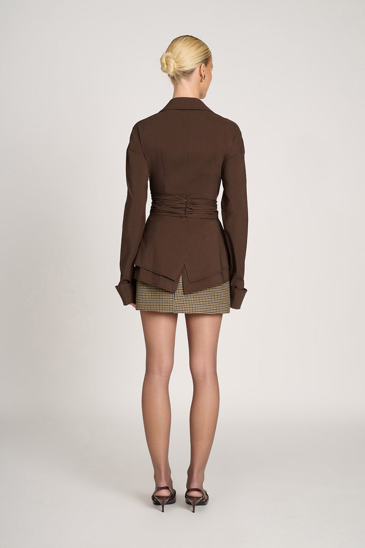 Women's Shirt with Collar and Wrap Detail at Waist