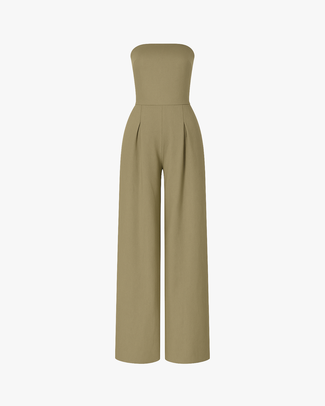 Women's Jumpsuit with Strapless Top and Straight Legs