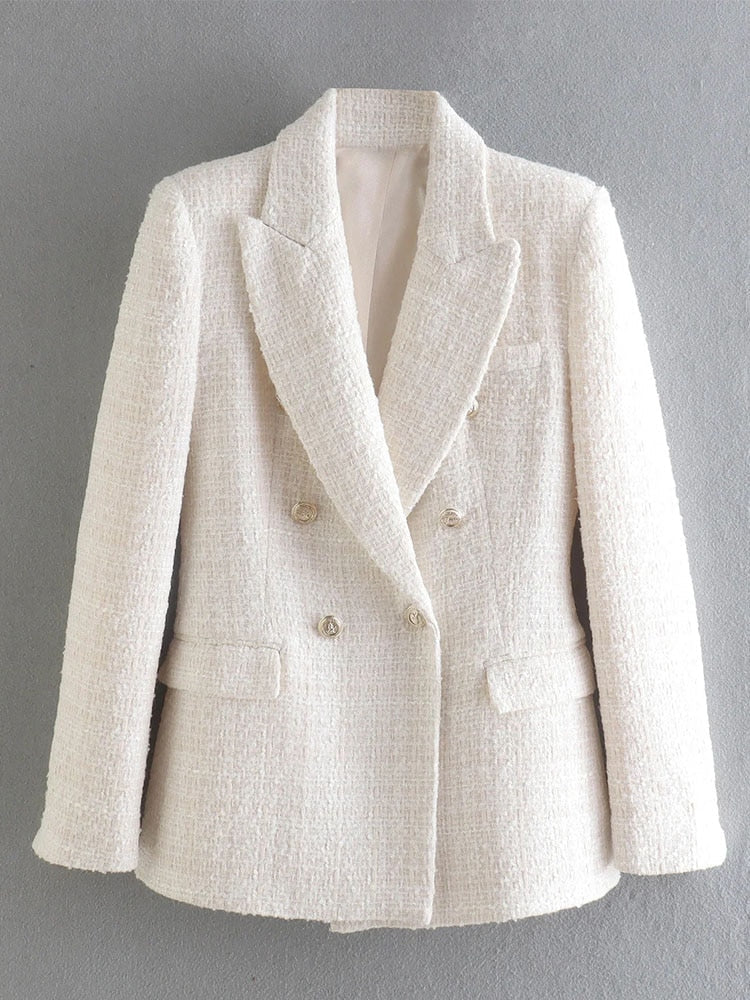 Women's Jacket with Double-Breasted Button Closure
