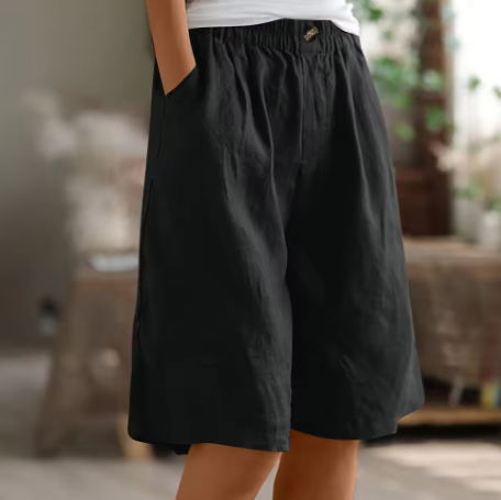 Dana | Women's Casual Wide-Leg Cotton Linen Bermuda Shorts