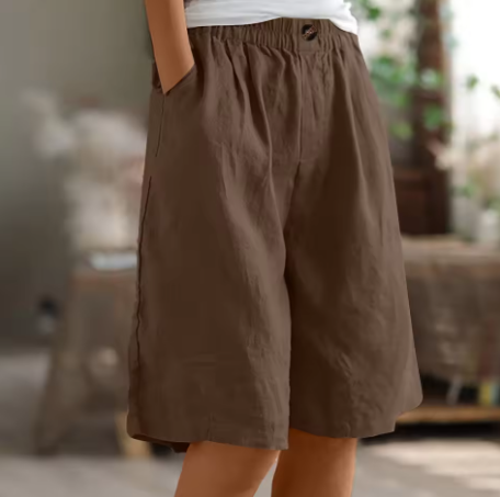 Dana | Women's Casual Wide-Leg Cotton Linen Bermuda Shorts
