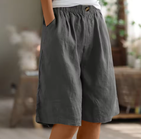 Dana | Women's Casual Wide-Leg Cotton Linen Bermuda Shorts