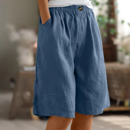 Dana | Women's Casual Wide-Leg Cotton Linen Bermuda Shorts