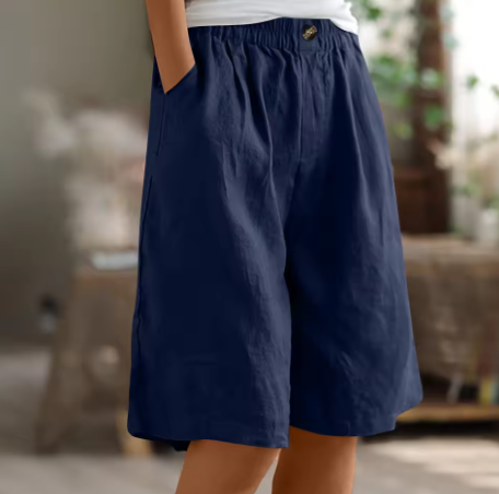 Dana | Women's Casual Wide-Leg Cotton Linen Bermuda Shorts