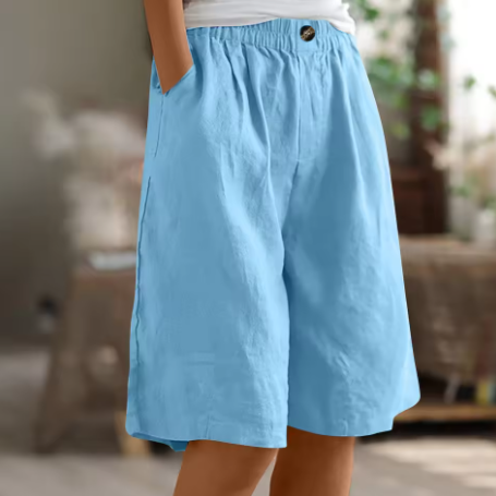 Dana | Women's Casual Wide-Leg Cotton Linen Bermuda Shorts