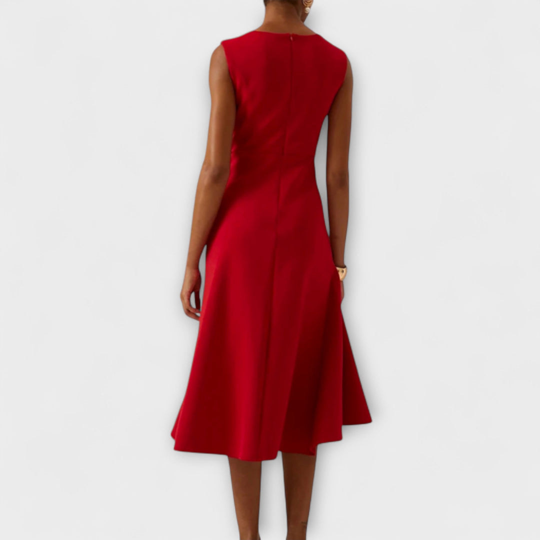 Darlene | Women's Sophisticated Asymmetric Sleeveless Midi Dress