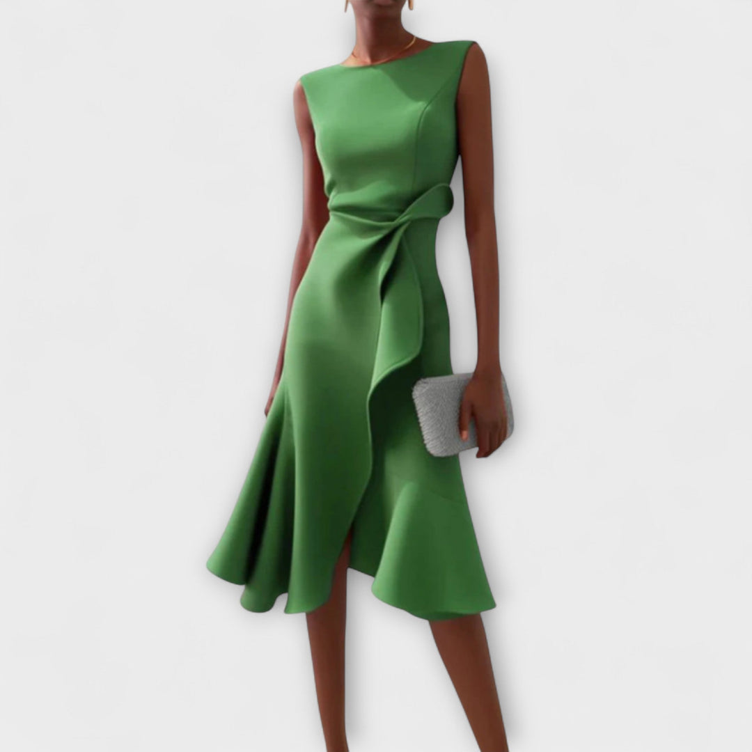 Darlene | Women's Sophisticated Asymmetric Sleeveless Midi Dress