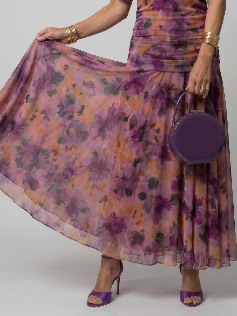 Delphine | Women's Off-Shoulder Draped Flowing Midi Dress