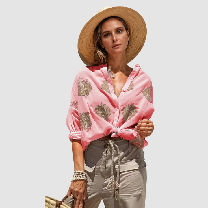 Delphine | Women's Soft Printed Breathable Flowing Blouse