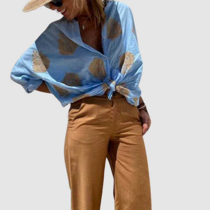 Delphine | Women's Soft Printed Breathable Flowing Blouse