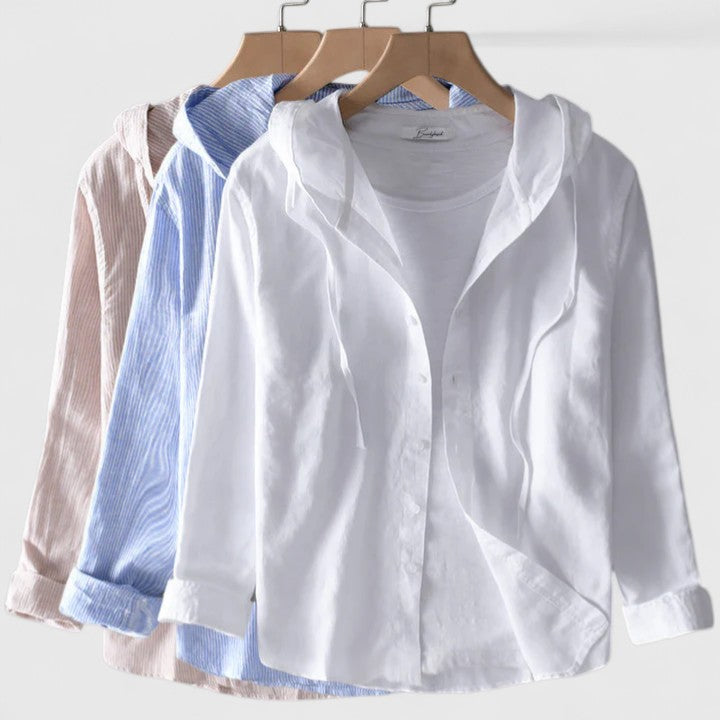 Demi | Women's Elegant Hooded Relaxed Layering Blouse
