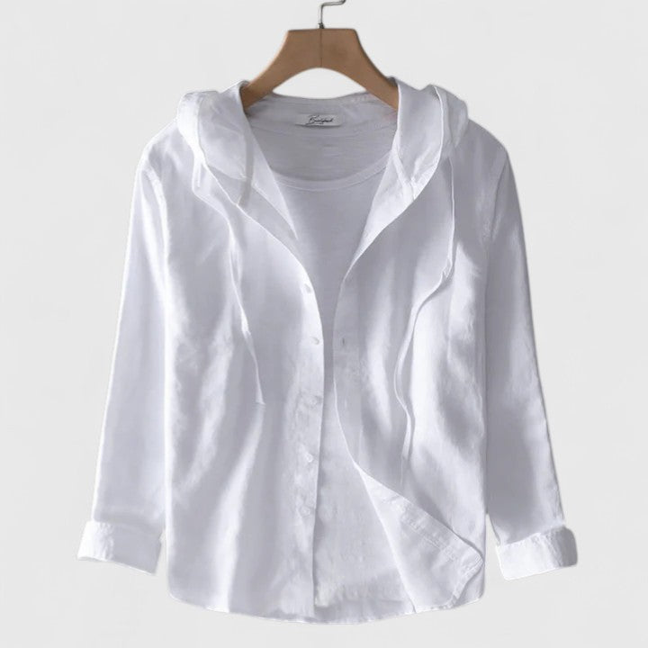Demi | Women's Elegant Hooded Relaxed Layering Blouse