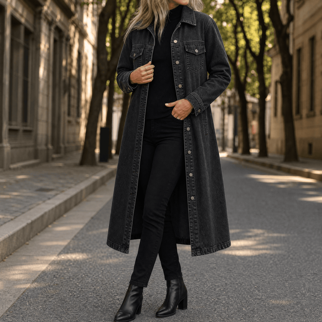 Jacinthe | Women's Longline Oversized Trucker Coat