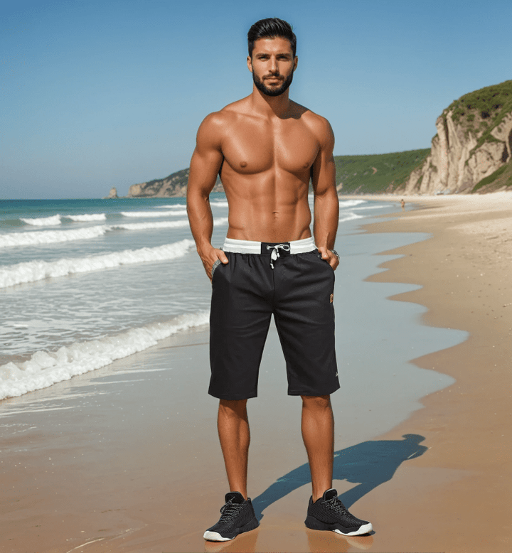 Desmond | Men's Knee Length Drawstring Cotton Shorts