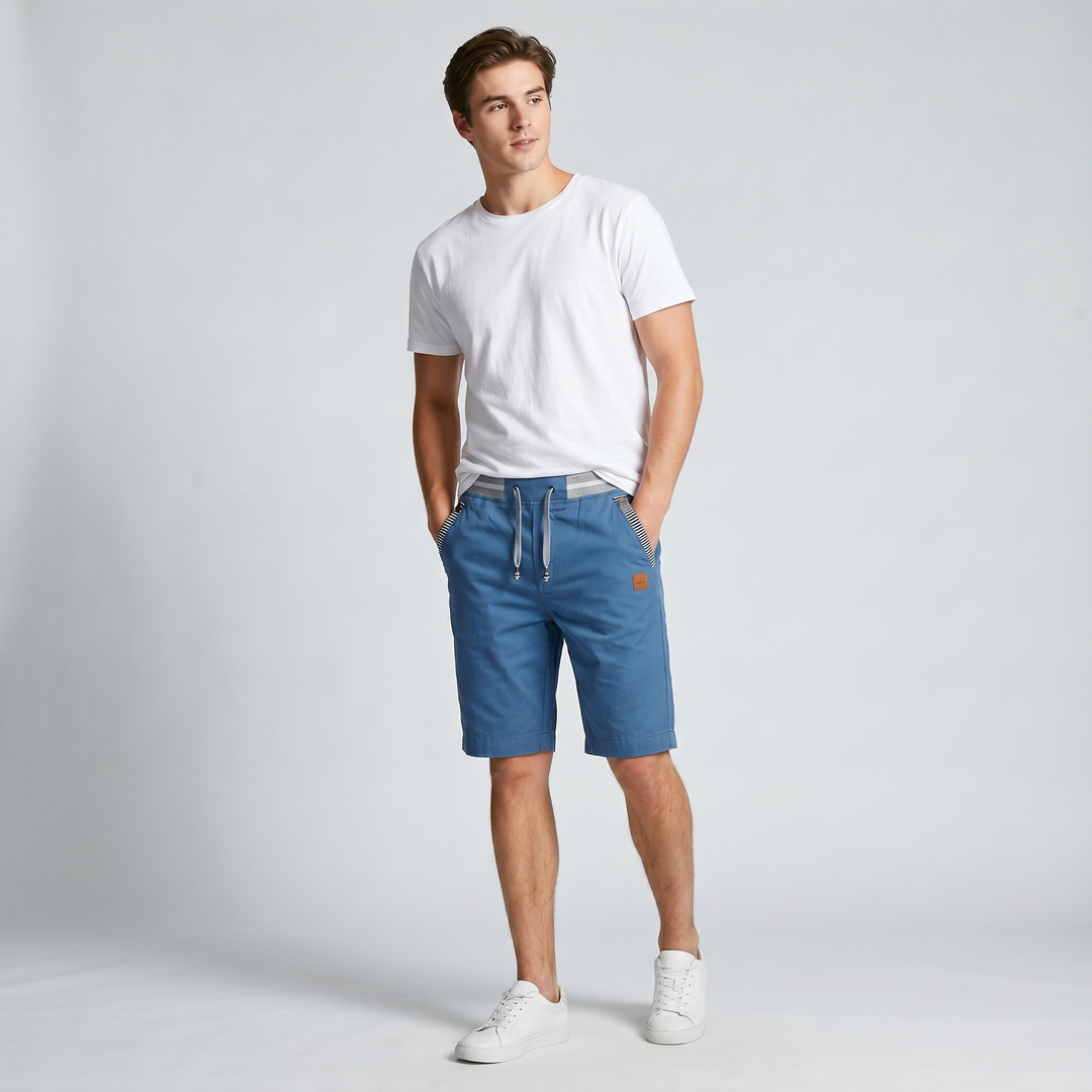 Desmond | Men's Knee Length Drawstring Cotton Shorts