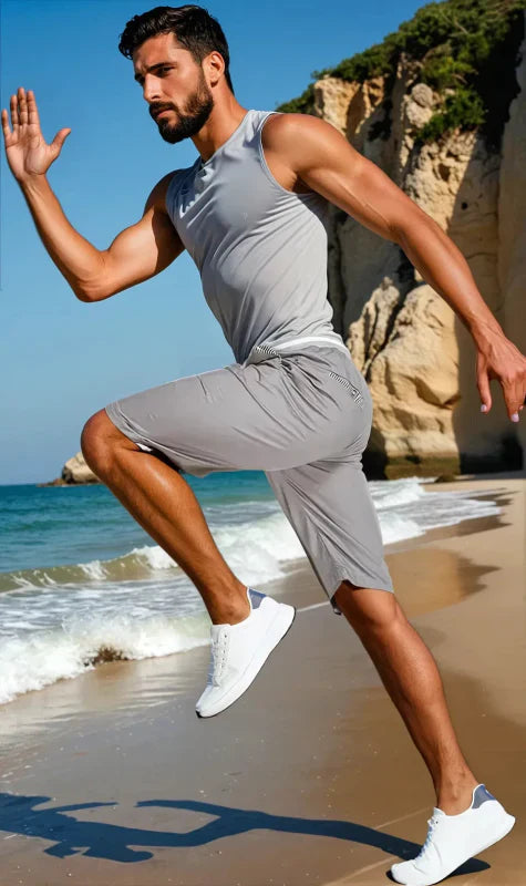 Desmond | Men's Knee Length Drawstring Cotton Shorts