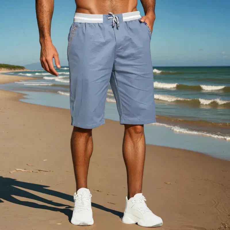 Desmond | Men's Knee Length Drawstring Cotton Shorts