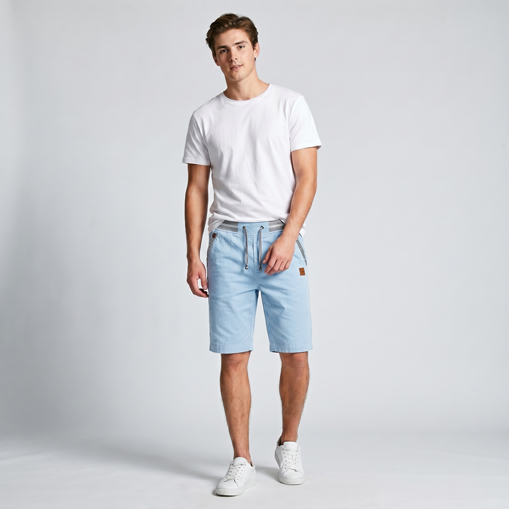 Desmond | Men's Knee Length Drawstring Cotton Shorts